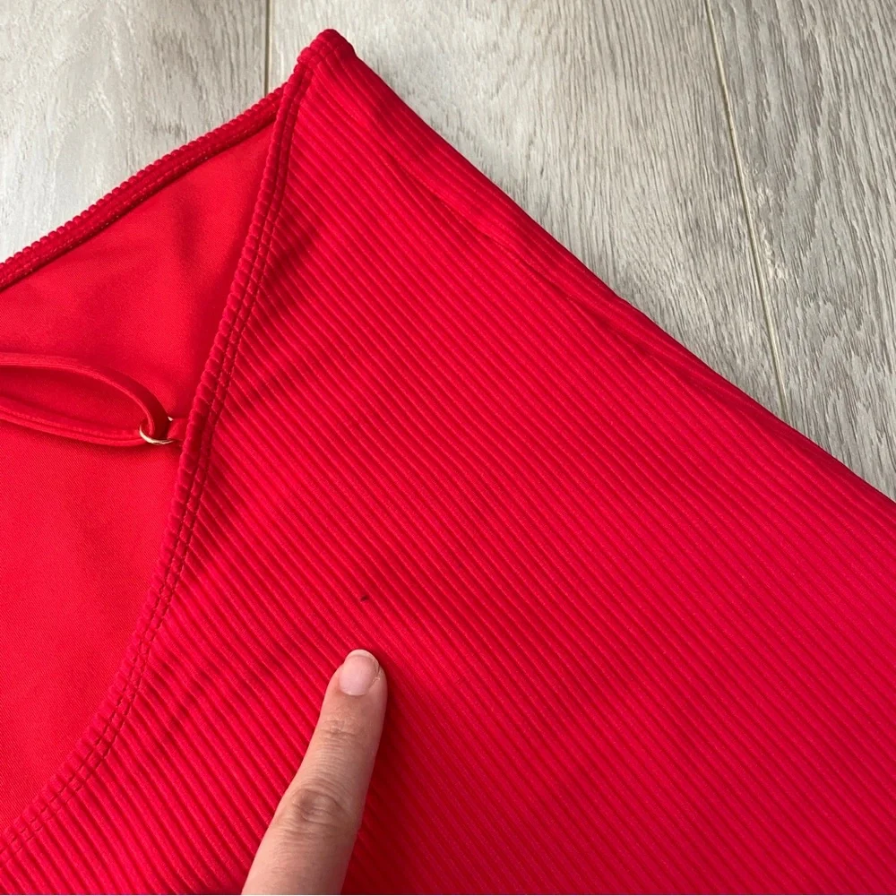 Frankies Bikinis Swimsuit one shoulder cheeky one piece womens Red (medium) swim